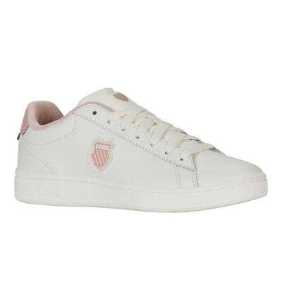 Dames court shield ii leren trainers (wit)