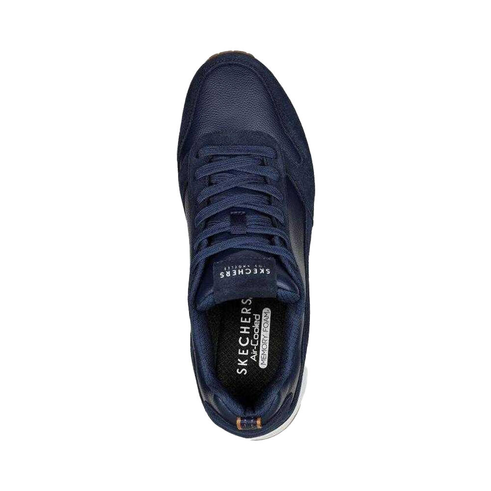 Heren Uno Stacre Leren Sportschoenen (Marineblauw) 4/7