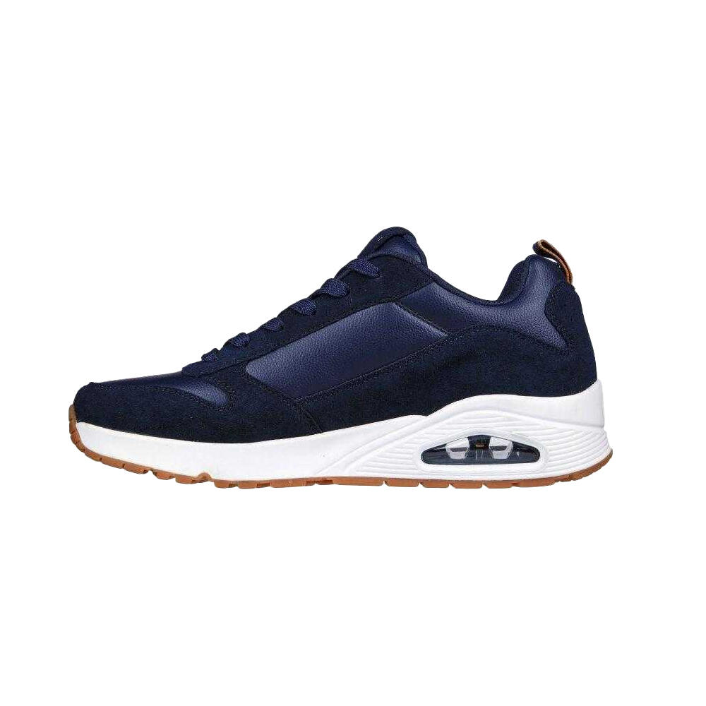 Heren Uno Stacre Leren Sportschoenen (Marineblauw) 2/7
