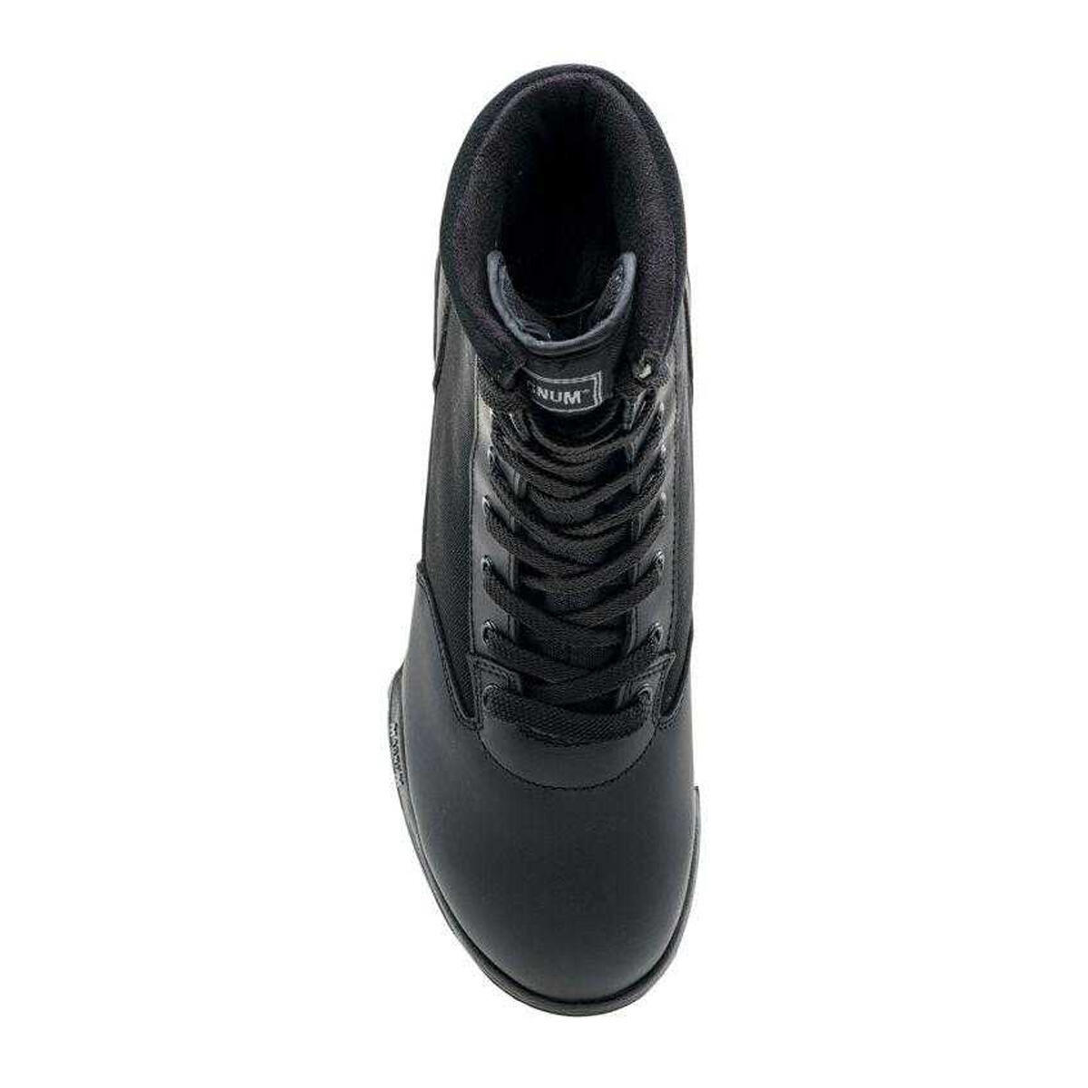 Botas de couro de grão clássico para homem (Preto) 4/5