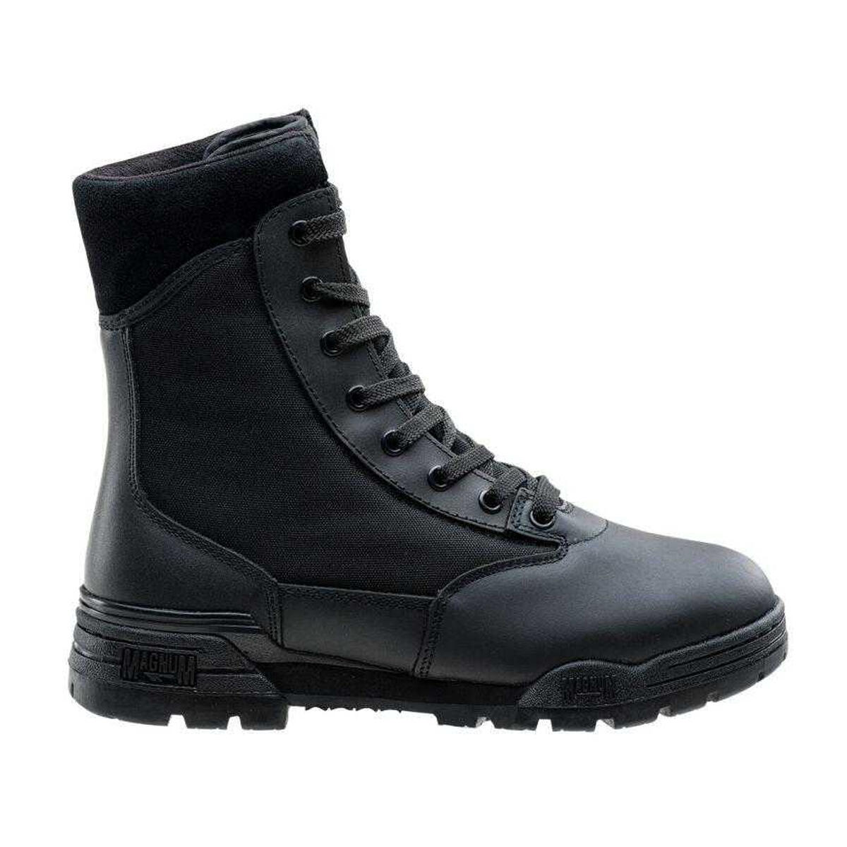 Botas de couro de grão clássico para homem (Preto) 3/5
