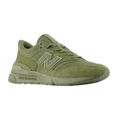 Suède heren schoenen met logo (groen)
