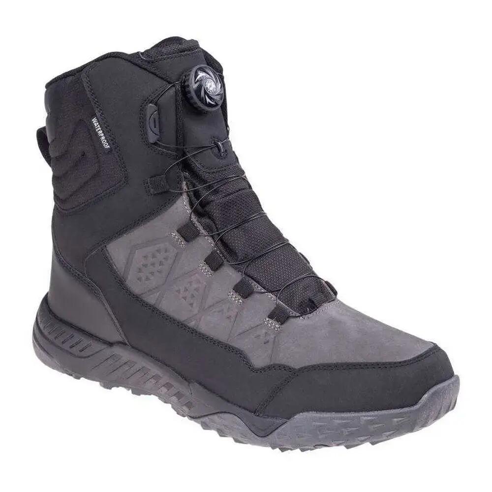 Mens Wenton Leather Mid Cut Waterproof Tactical Boots (Black)