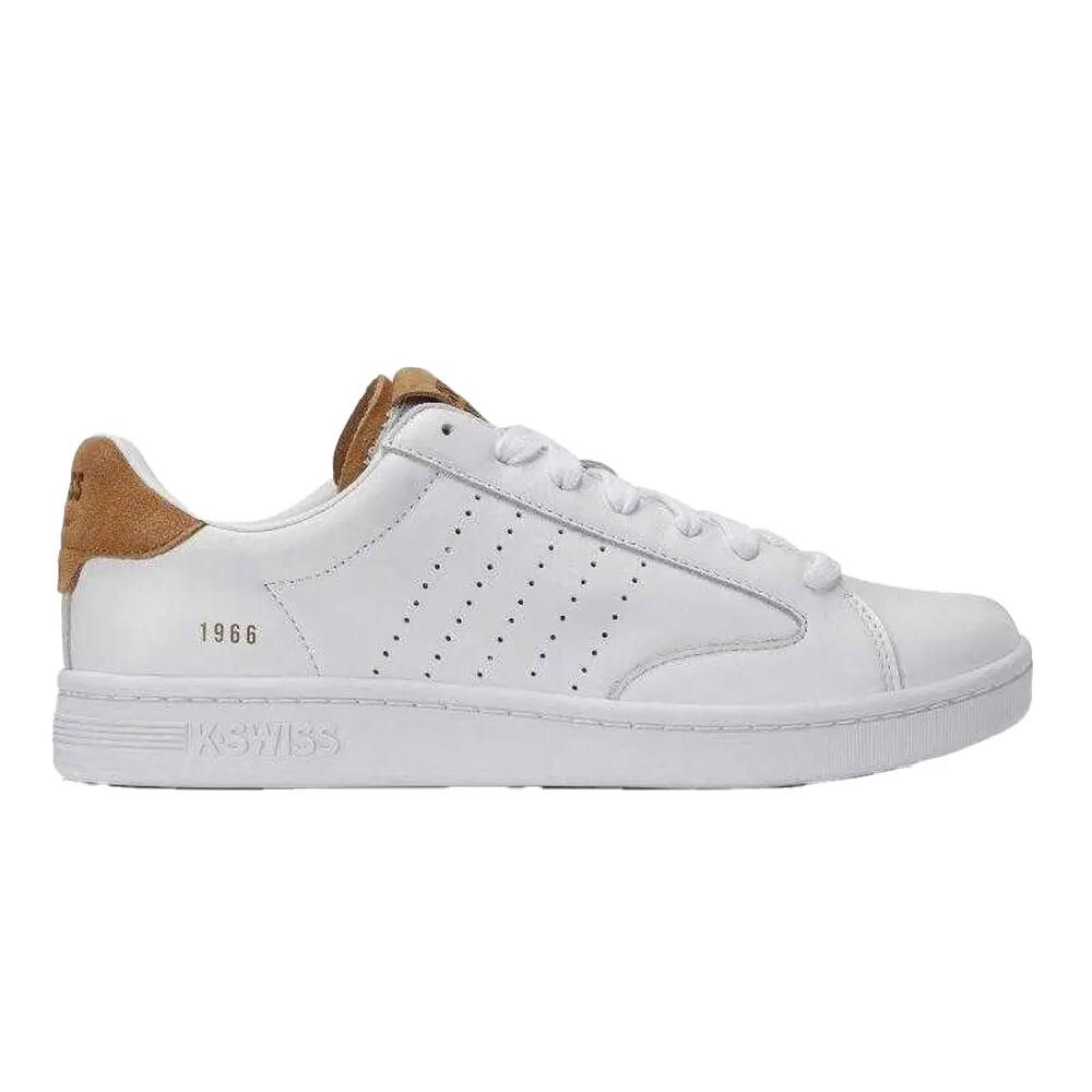 Mens Lozan Klub Full Grain Leather Trainers (White/Brown) 4/9