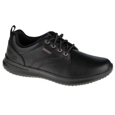 Skechers delson antigo herensneaker, leer, zwart
