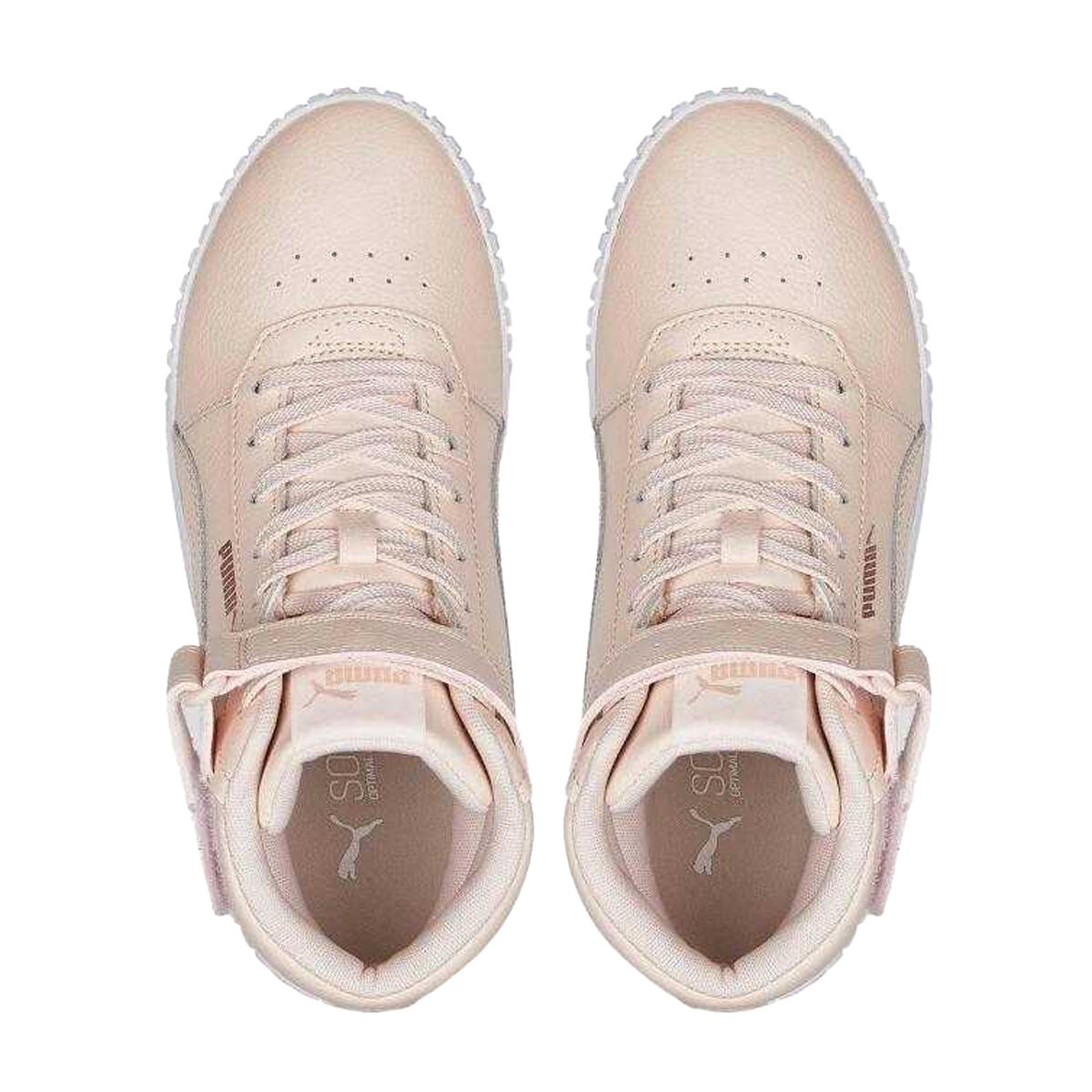 Dames Carina 2.0 Cow Leather Mid Cut Trainers (Roze) 3/5