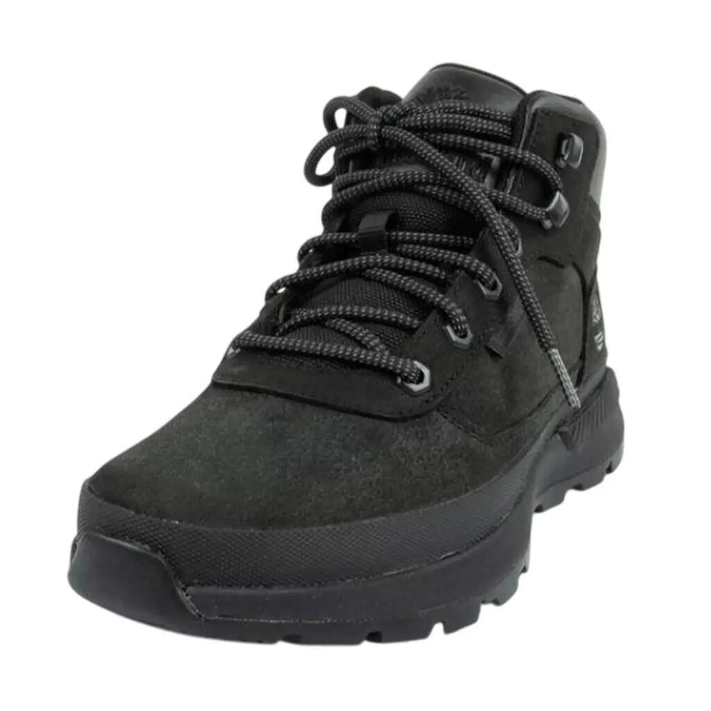 Mens Field Trekker Leather Trainers (Black)
