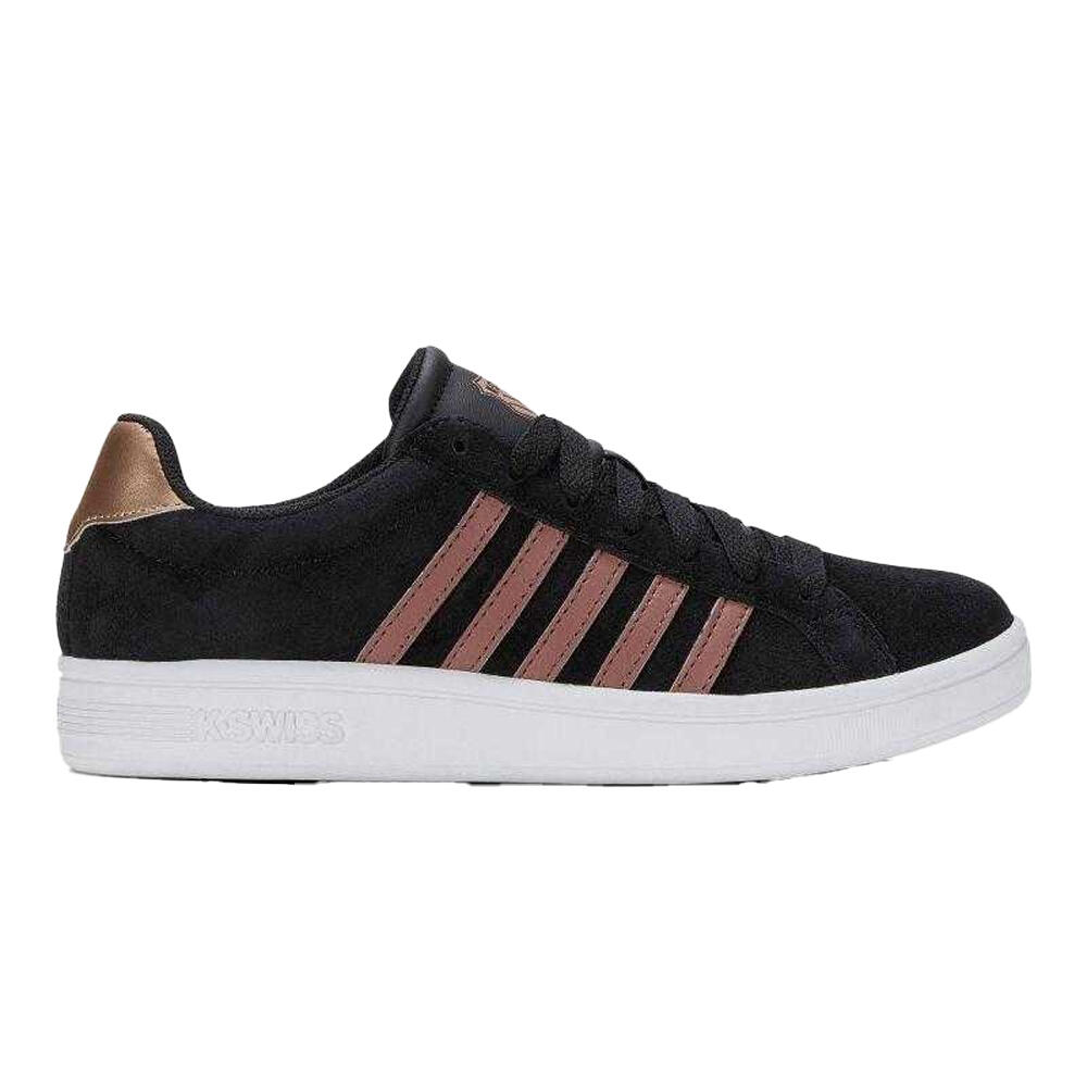 Dames Court Tiebreak Leren Trainers (Zwart) 4/4