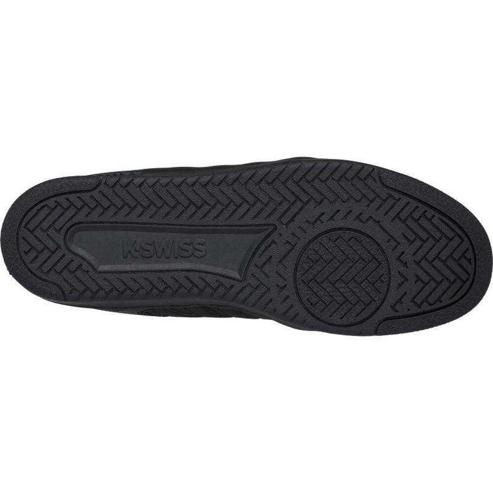 Heren Gecoat Leren Trainers (Zwart) 4/5