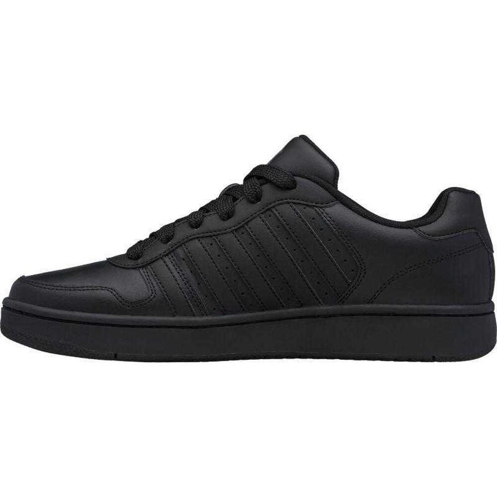 Heren Gecoat Leren Trainers (Zwart) 3/5