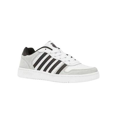 Heren gecoat leren trainers (grijs)