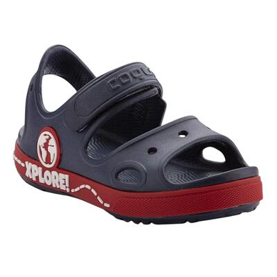Kinder/kinder yogi klompen met contrastdetail (rood/navy blauw)