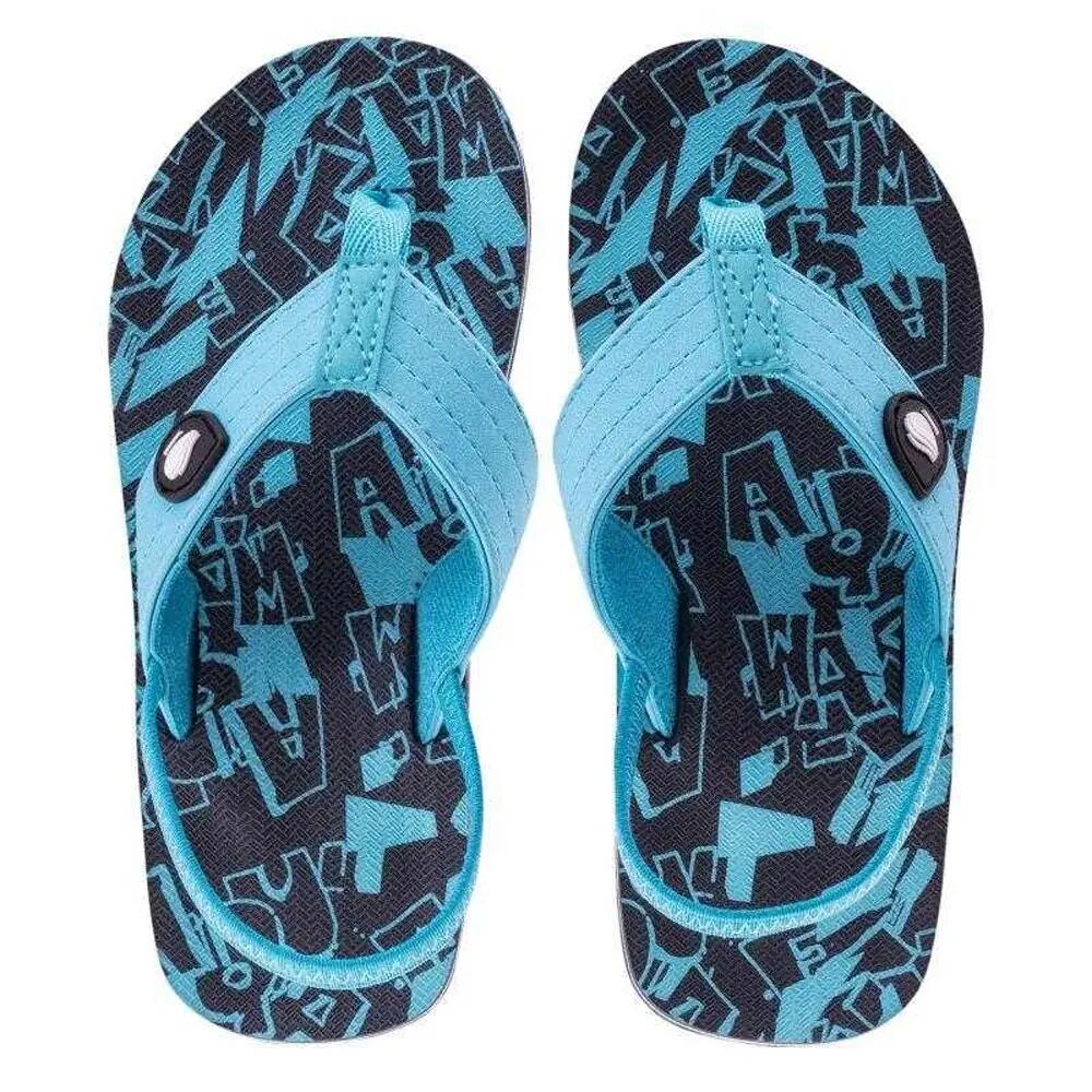 Teenslippers met Ragispatroon voor kinderen/Kinderen (Blauw) 4/6