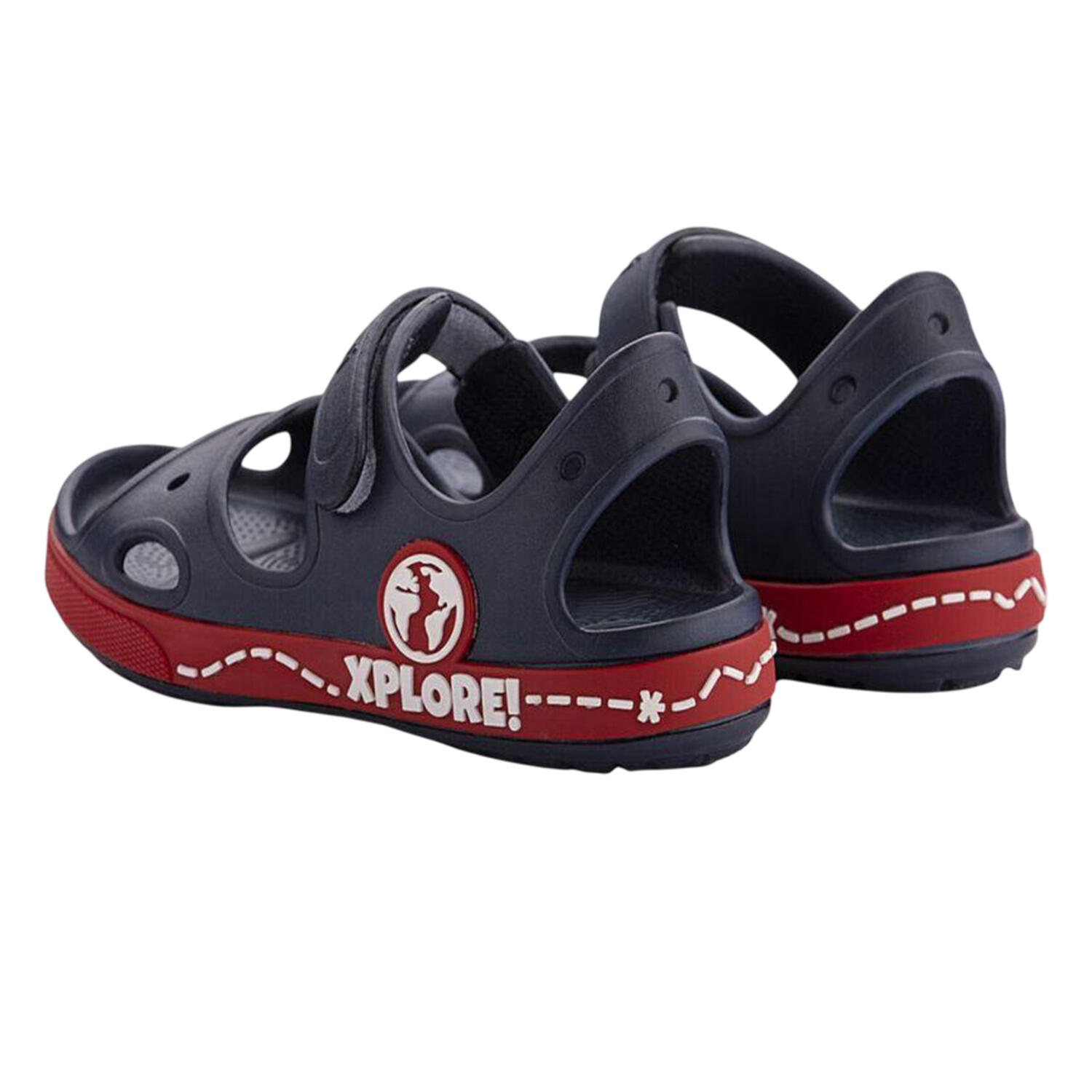 Sabots Motif/style Détail Contrasté YOGI Enfant (Rouge / Bleu Marine Foncé) 2/4