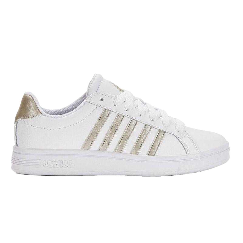 Mulheres/Senhoras Court Tiebreak Leather Trainers (Branco) 4/5