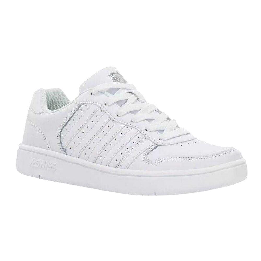 Mens Coated Leather Trainers (White)
