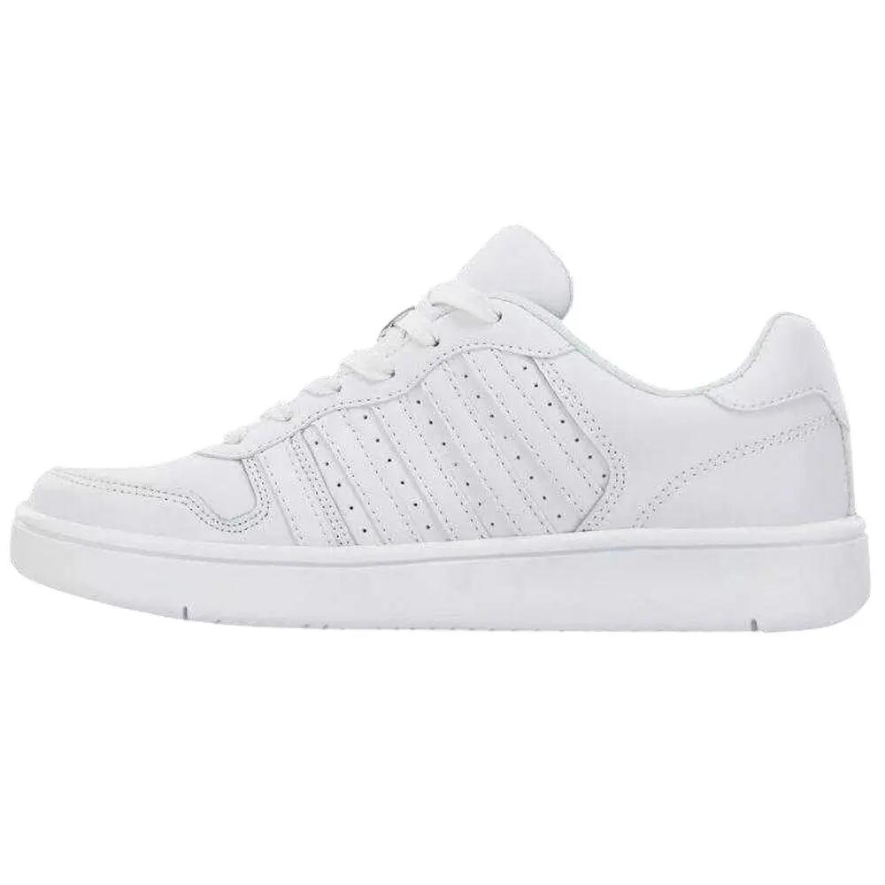 Mens Coated Leather Trainers (White) 3/6