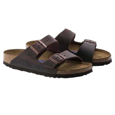 Dames arizona geolied leren sandalen (bruin)
