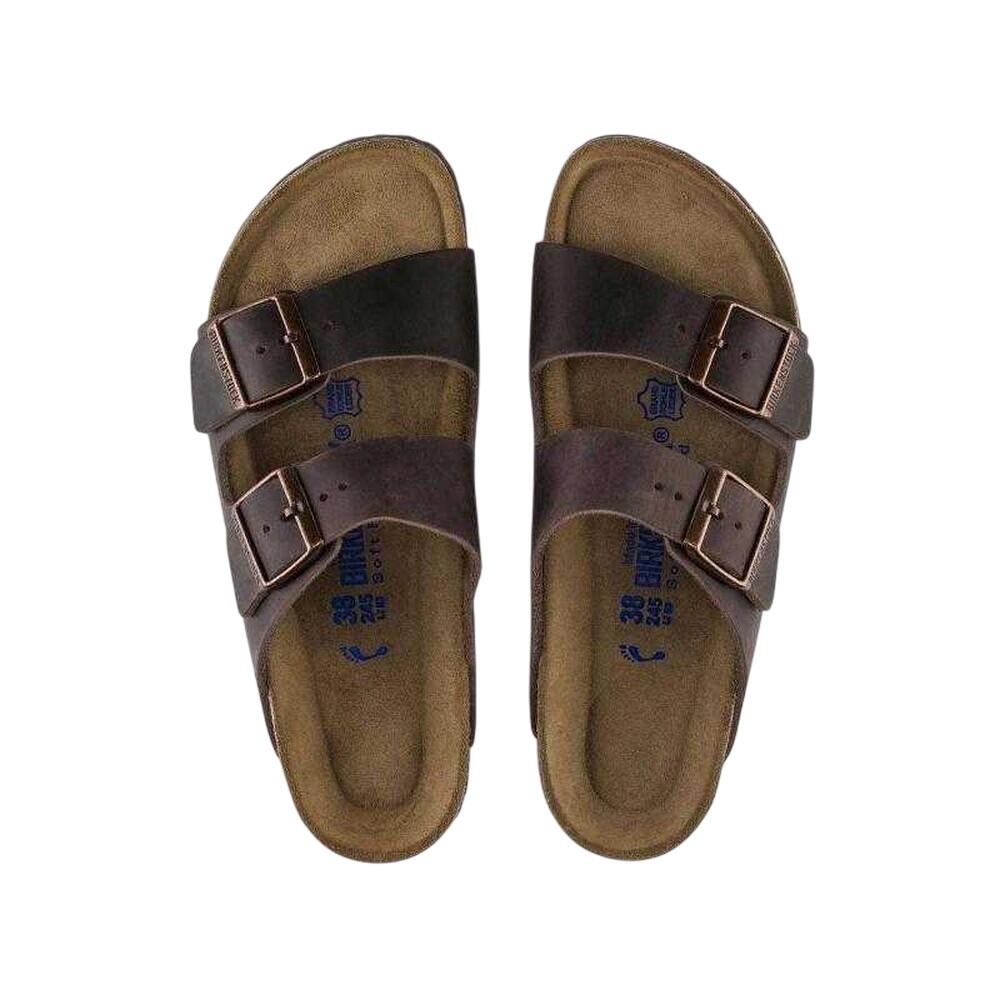 Sandalias de Cuero Aceitado Arizona para Mujer Marrón 3/6