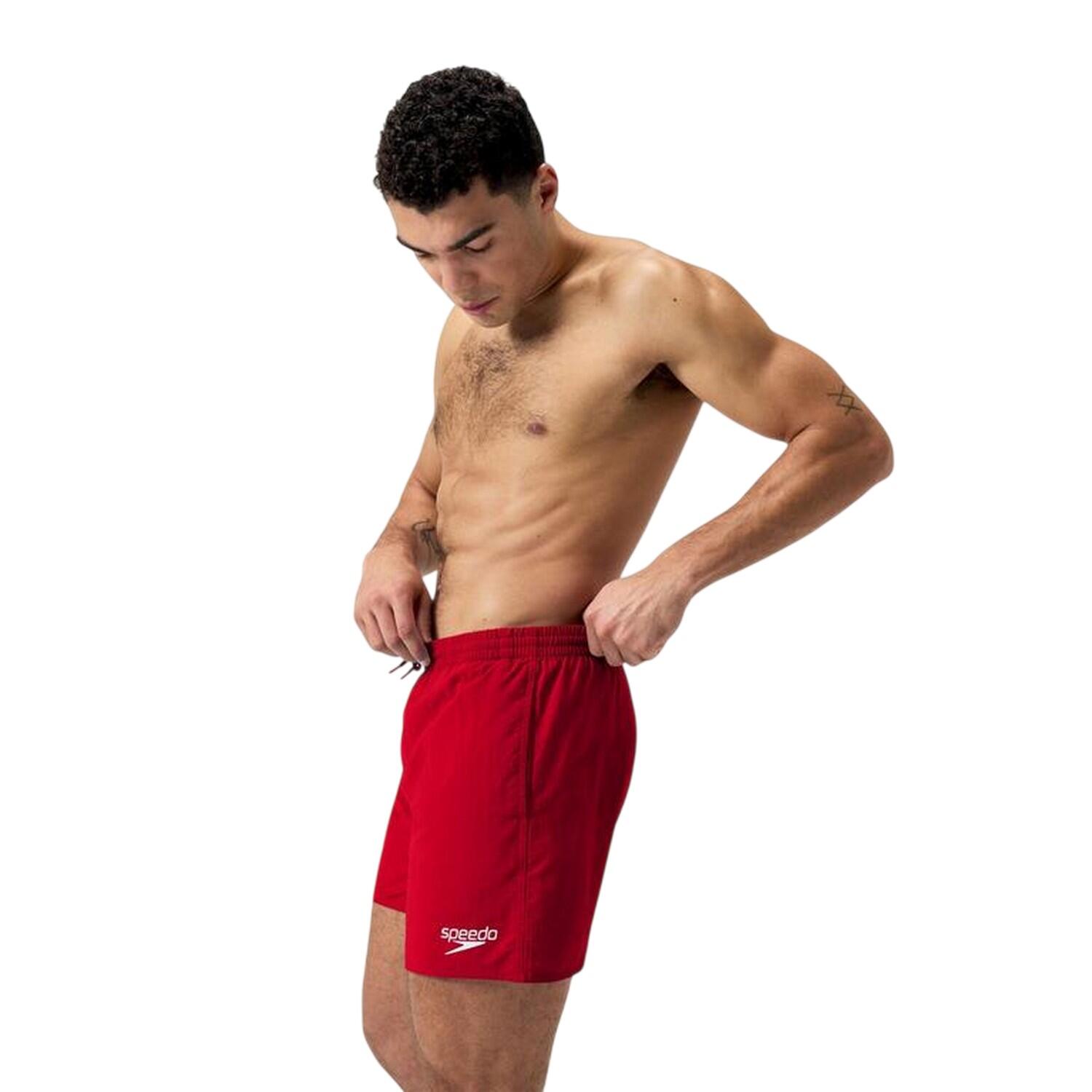 Short De Bain Uni À Taille Élastiquée Homme (Rouge) 3/6