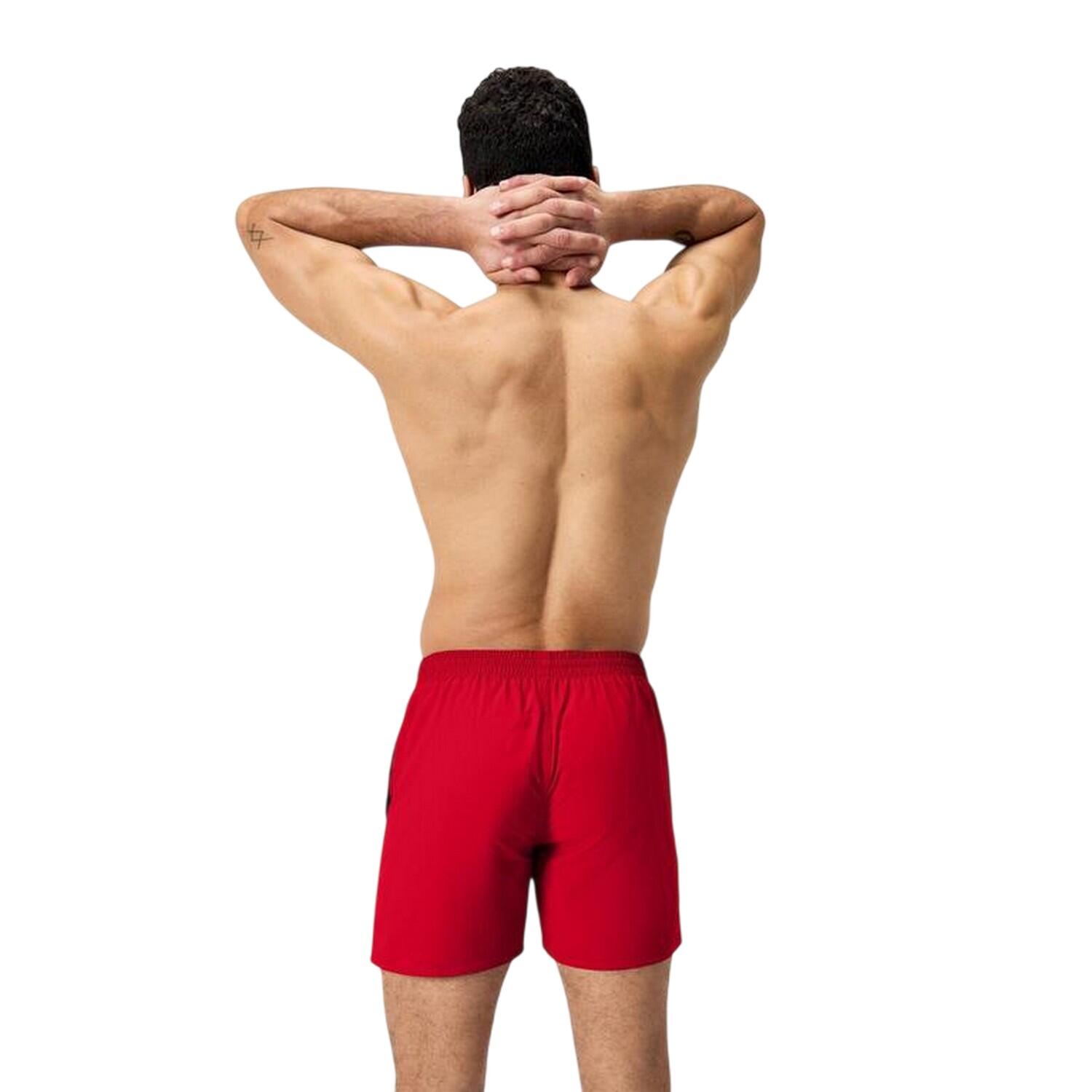 Short De Bain Uni À Taille Élastiquée Homme (Rouge) 2/6