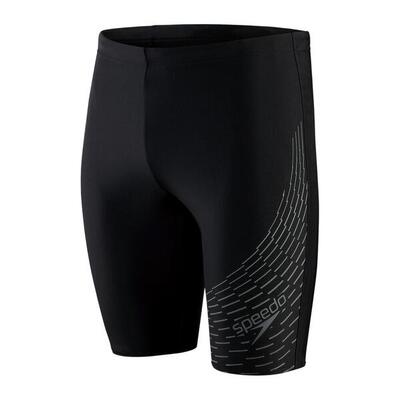 Heren medley logo zwemshort (zwart/grijs)