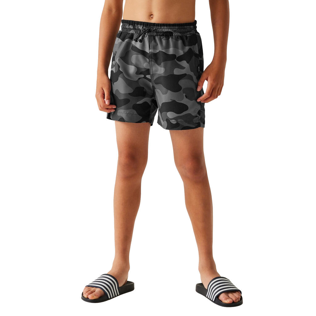 Childrens/Kids Skander III Camouflage Swim Shorts (Grey/Black)