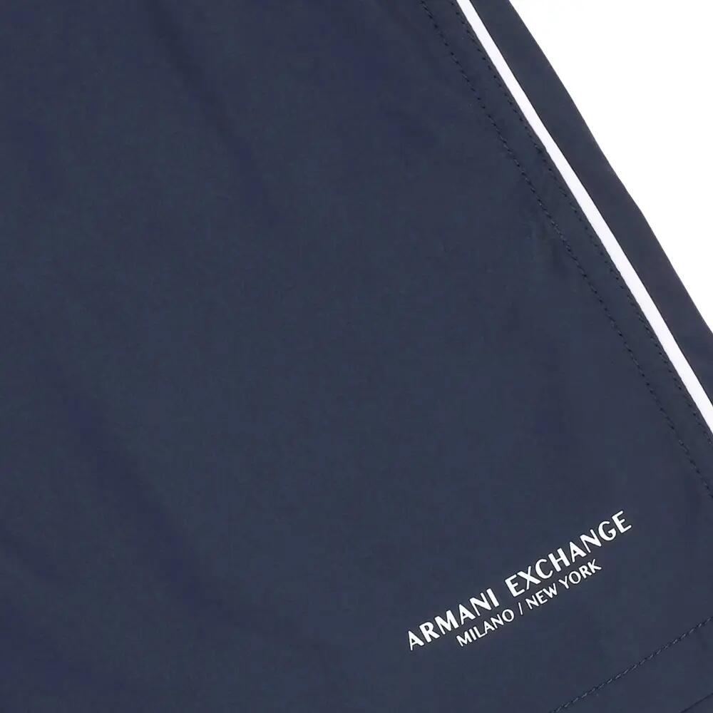Short De Bain Motif/style Passepoil Contrasté Homme (Bleu Marine) 3/4