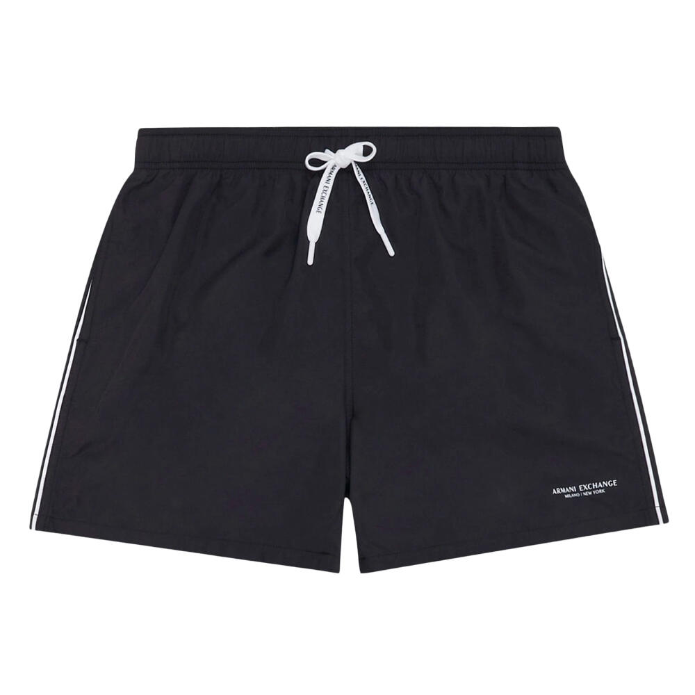 Short De Bain Motif/style Passepoil Contrasté Homme (Noir) 2/5