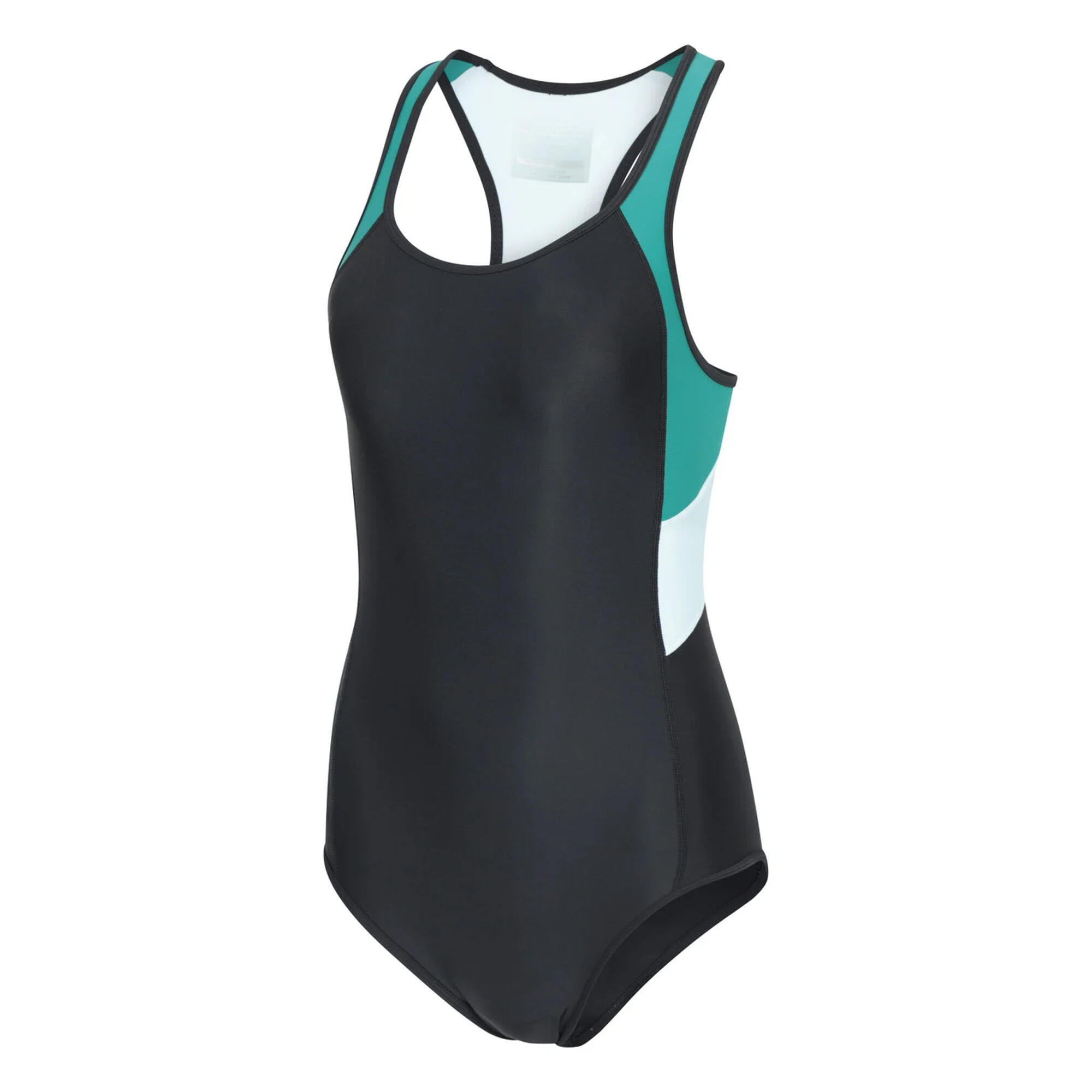Maillot De Bain Contrasté 1 Pièce TAKE THE PLUNGE Femme (Bleu Sarcelle Clair) 3/3