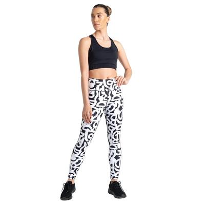 Dames invloedrijke graffiti legging (zwart/wit)