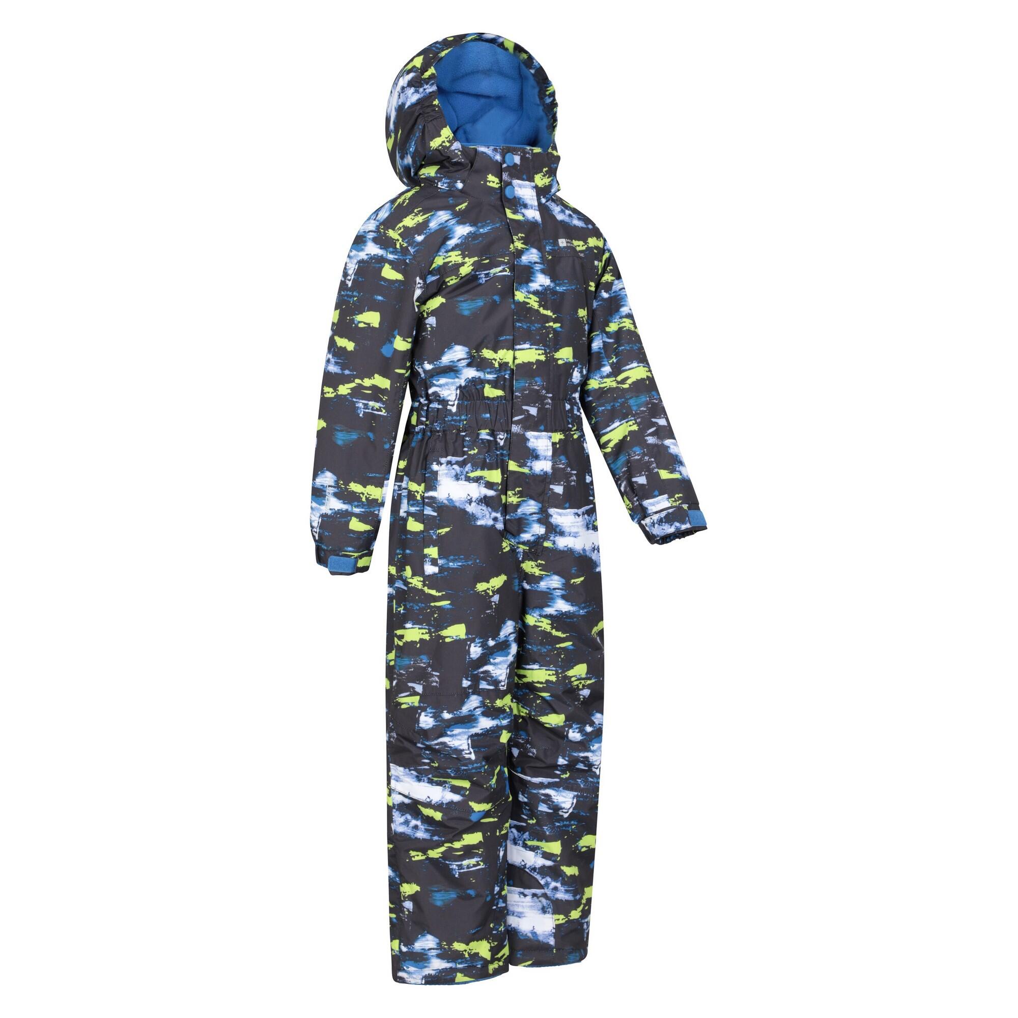 Tuta Da Neve Nuvola Bambini Mountain Warehouse All In One Nero Blu Giallo 3/4
