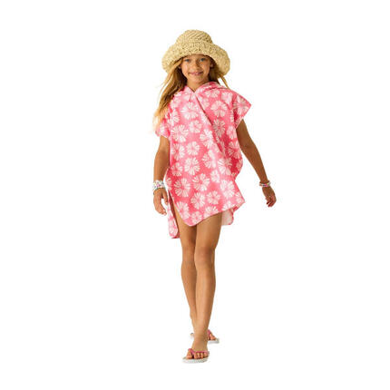 Poncho De Bain Motif/style Pétale Enfant (Rose Brumeux)
