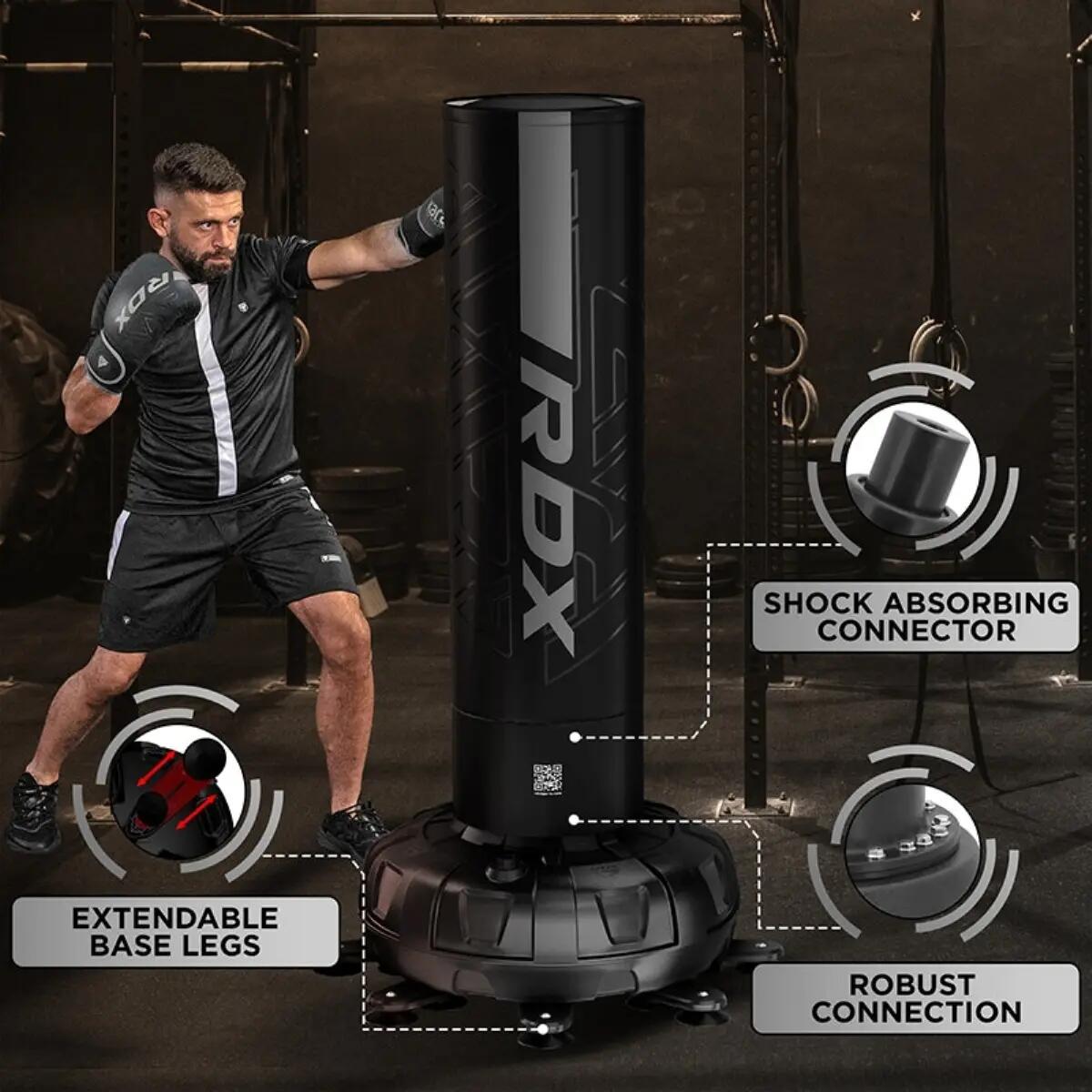 Sacco boxe autoportante F6 + guanti – Nero 10/11