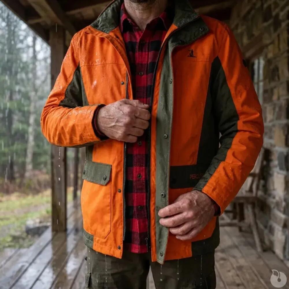 Veste Renfort à capuche imperméable polyester orange S à 4XL 4/5