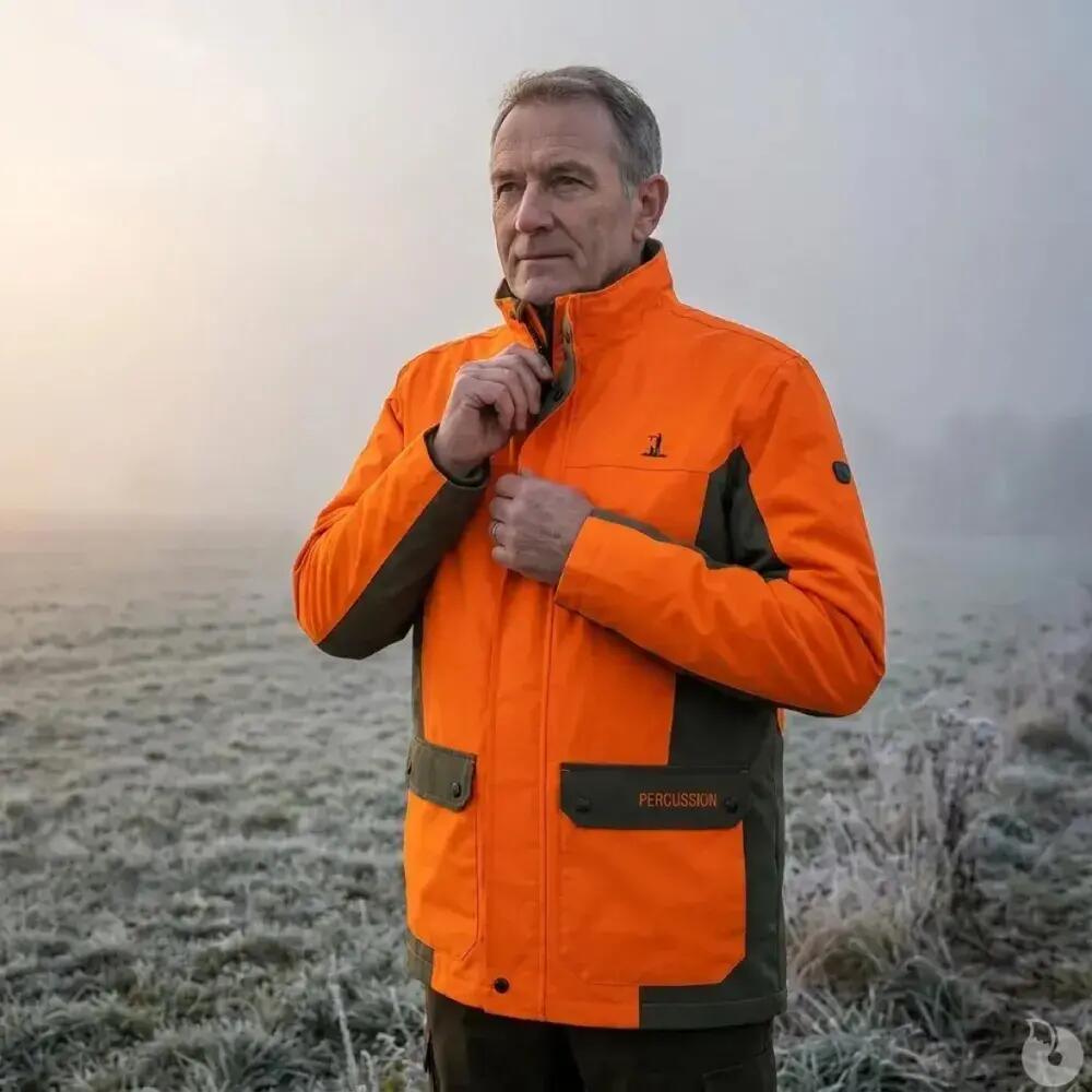Veste Renfort à capuche imperméable polyester orange S à 4XL 3/5