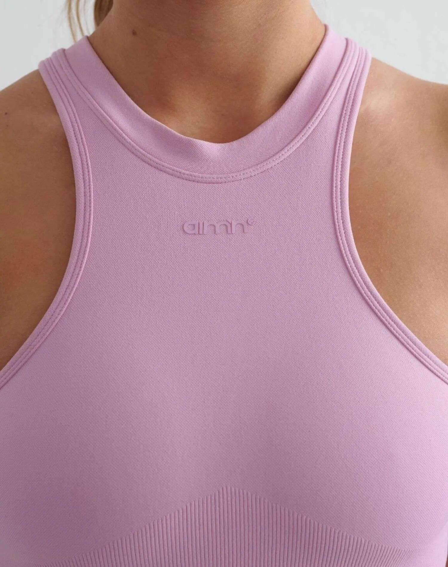 Femme Haut sportif Racerfront Sans couture Rose 4/7
