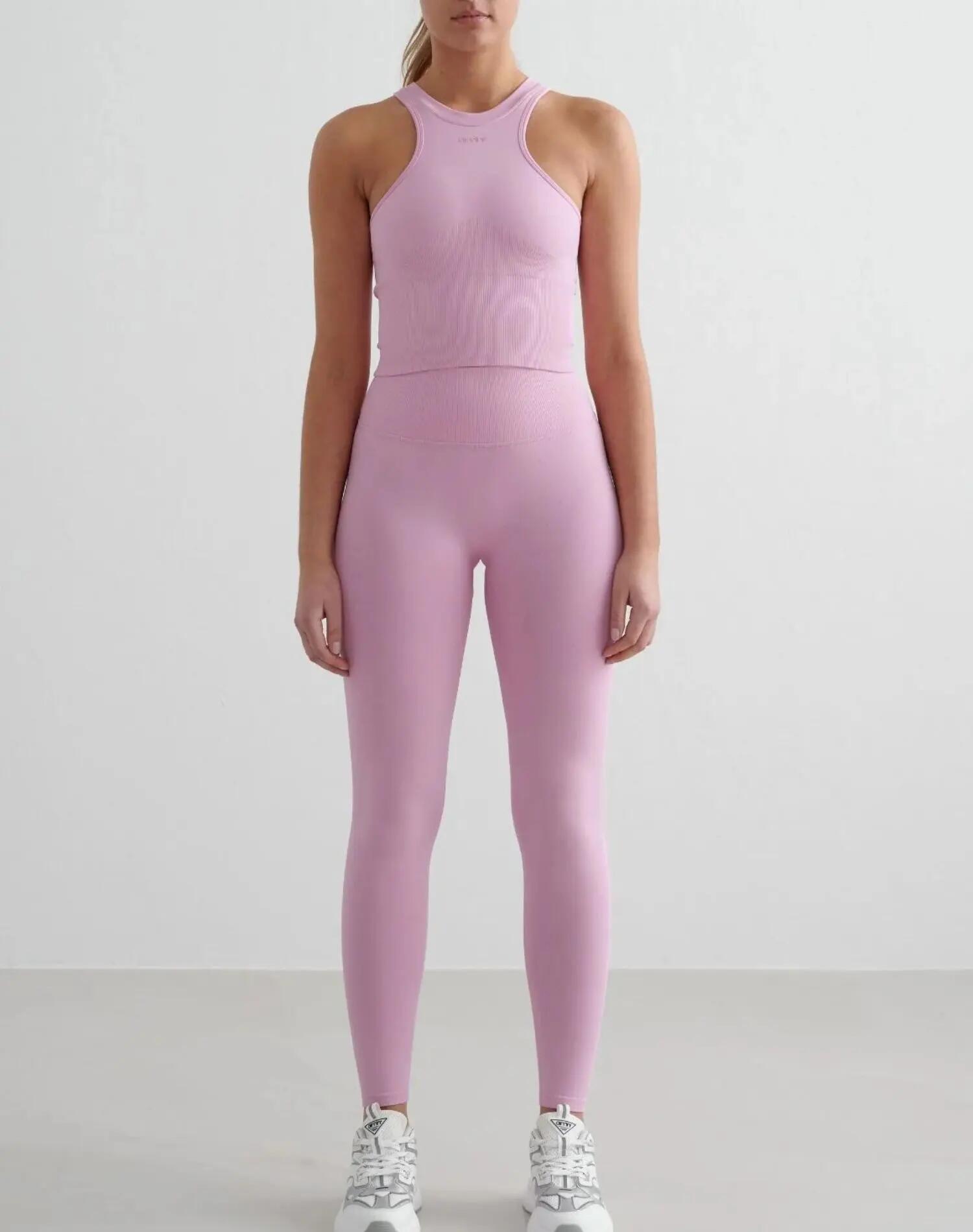 Femme Haut sportif Racerfront Sans couture Rose 3/7