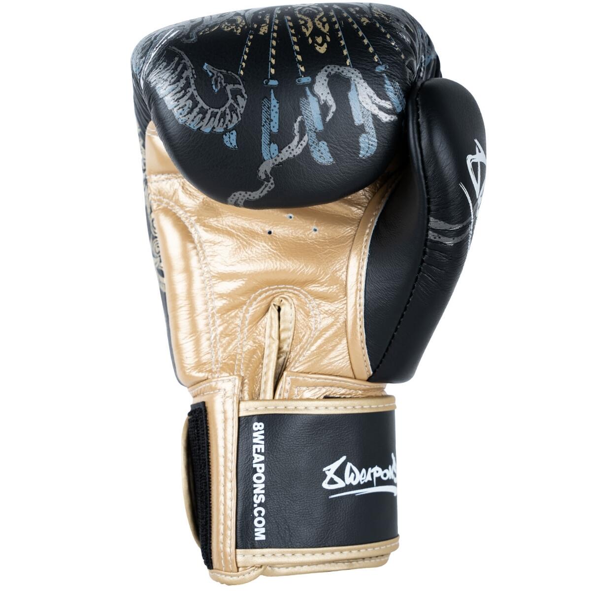 8 WEAPONS Boxing Gloves - Three Elephants 2.0 black-gold 16 Oz 9/10