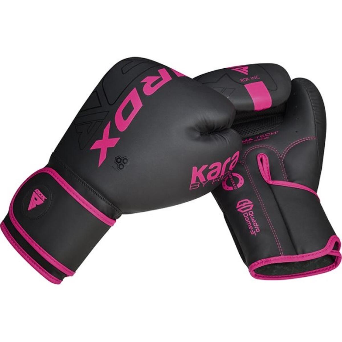 Gants de boxe RDX F6 Kara – Noir/Rose – 14oz 8/9
