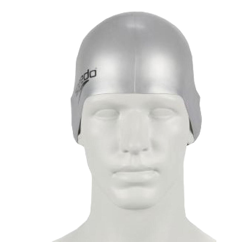 Plain Flat Silicone Swimming Cap (Grey)