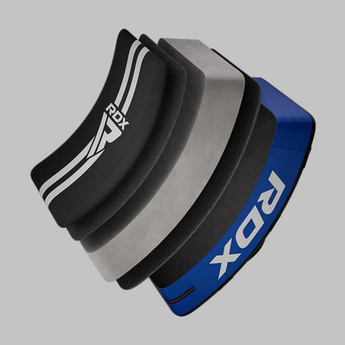 T1 Gel Padded Curved Kick Shield Blauw 8/10