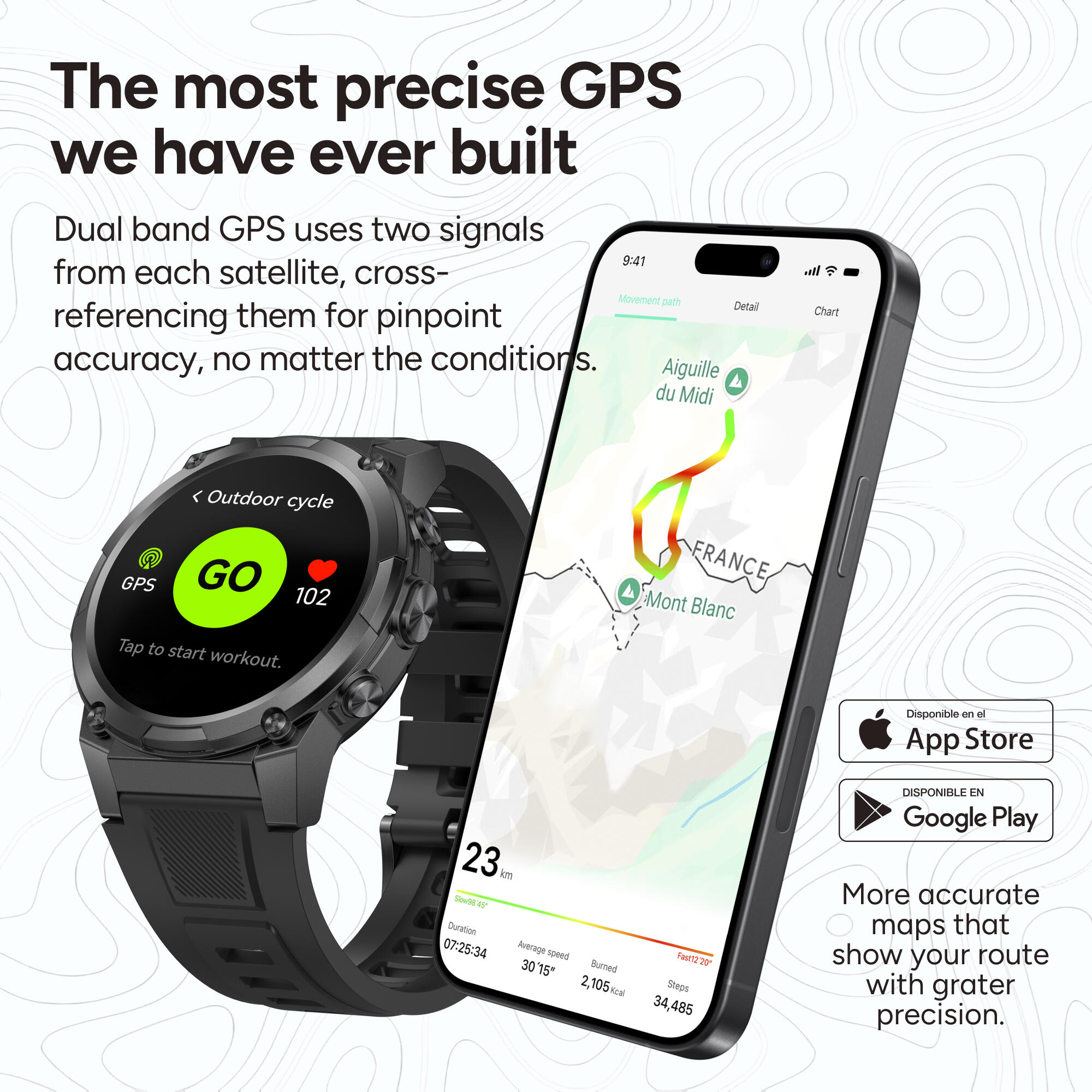 KSIX Explorer 2 Smartwatch mit Dualband-GPS 4/10