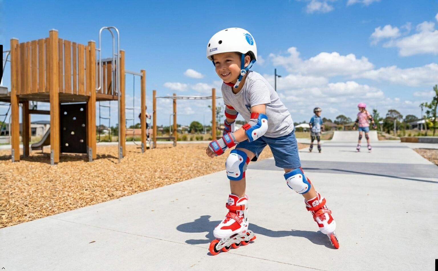 Pattini in linea OLSSON HALLEY Rossi – Taglia regolabile (36–39) ABEC7 alluminio 3/8
