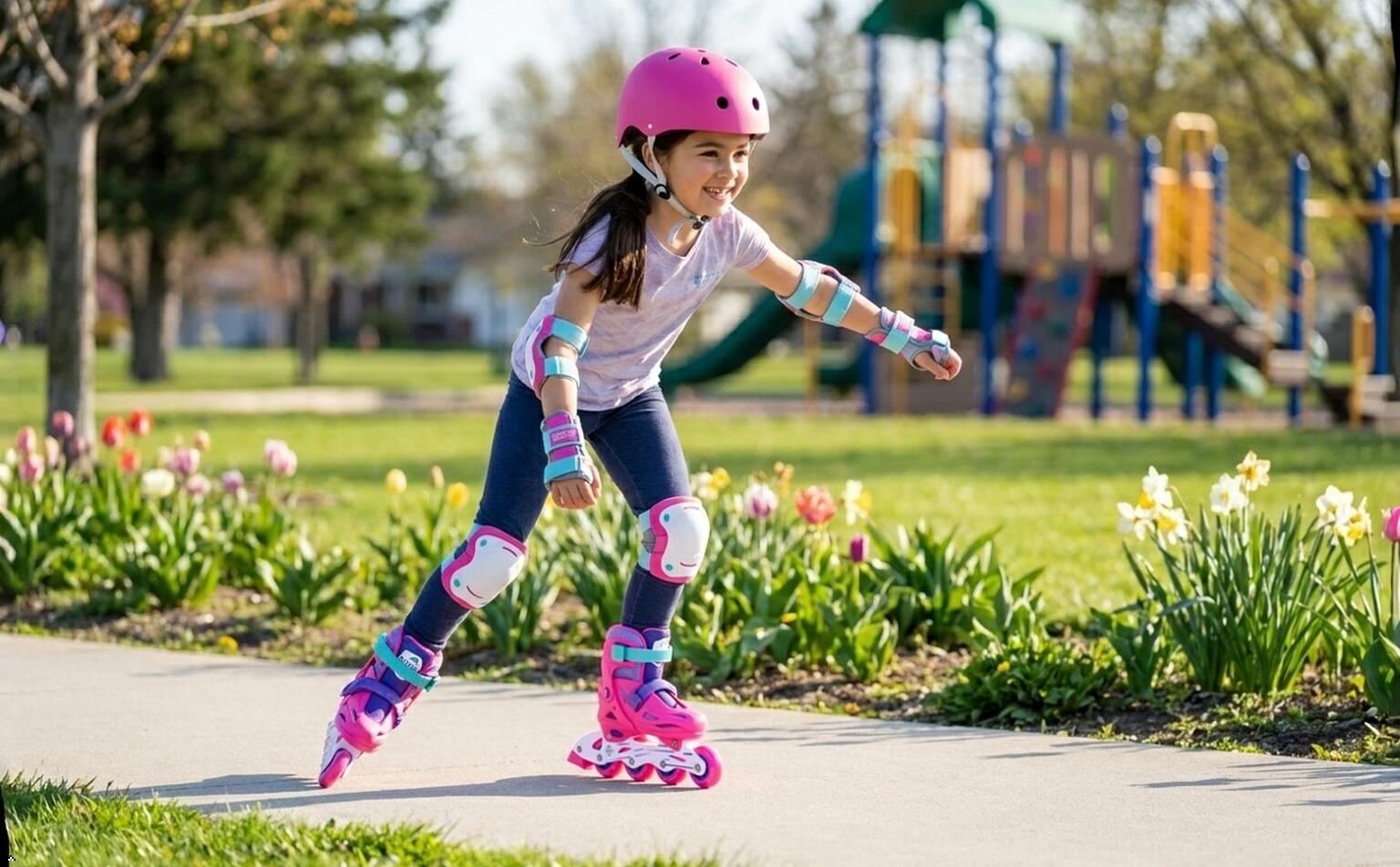 Casco Niño OLSSON Rosa M/L + Kit de Protecciones - Patinete Bici Patines Skate 3/7