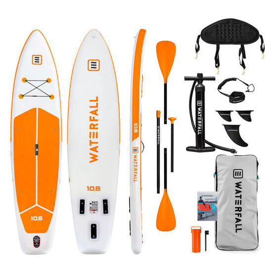 PACK STAND UP PADDLE GONFLABLE WATERFALL 10.6 TOURING ORANGE + DOSSIER