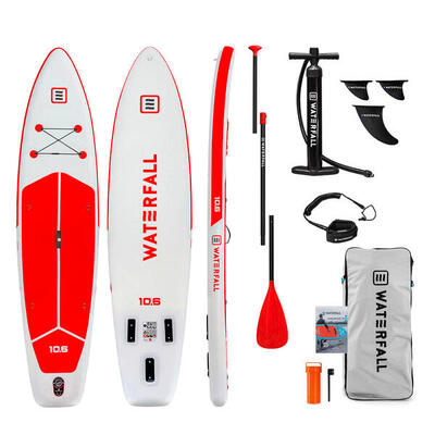 Supboard waterfall touring rood/grijs 10.6' opblaasbaar + accesoires
