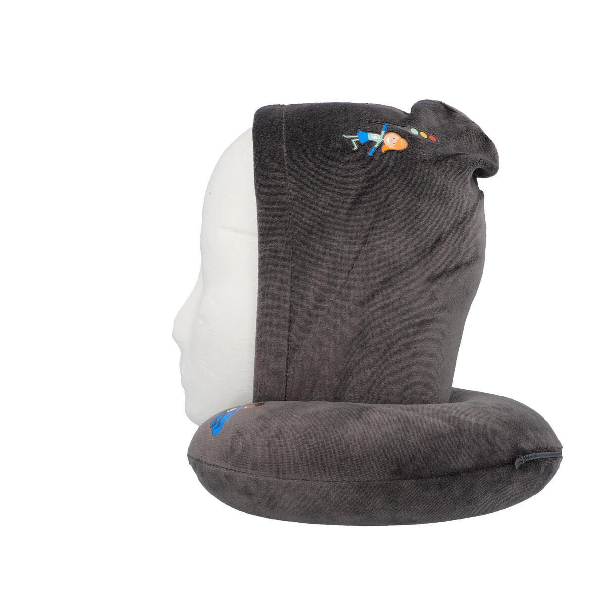cartrend KIDS Nackenkissen mit Kapuze grau 6/7
