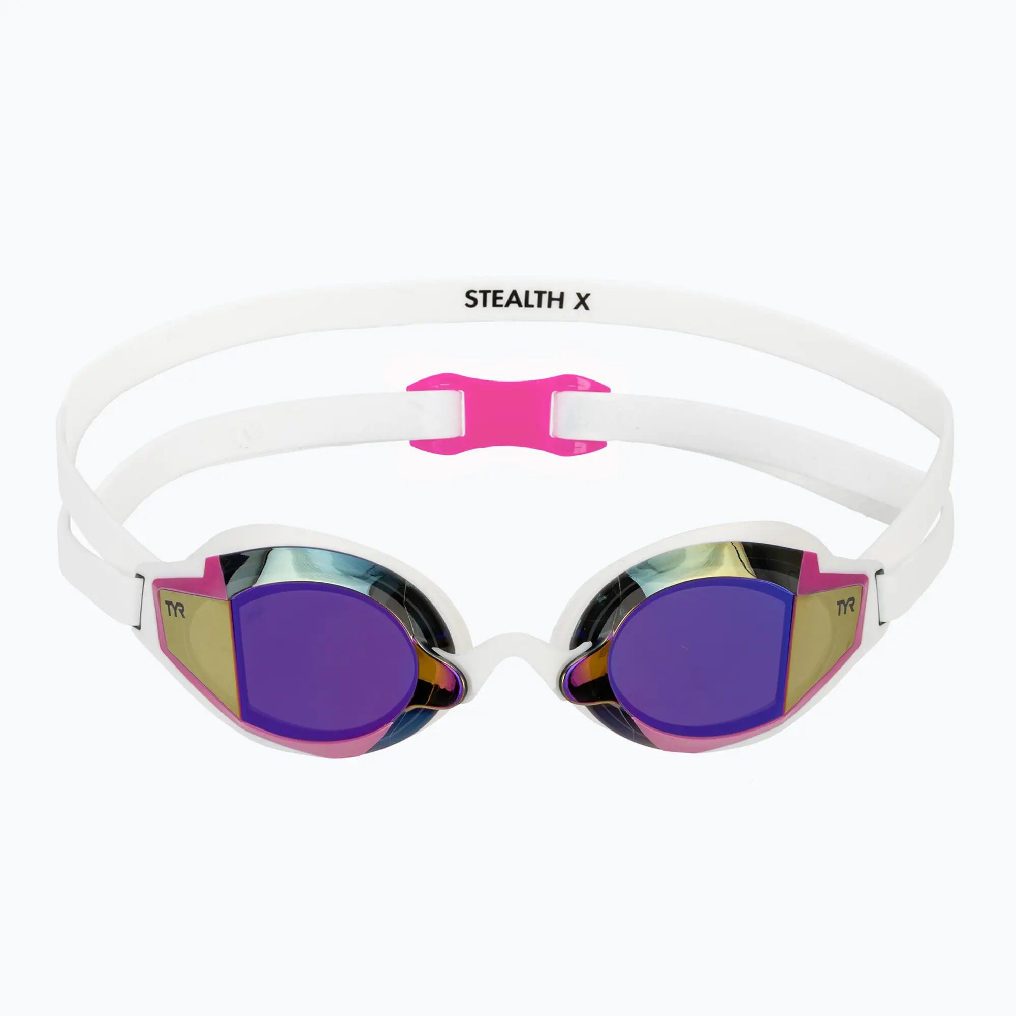 Okulary startowe TYR Stealth-X Mirrored Pink White 2/5