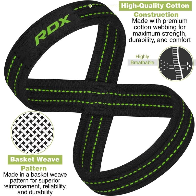 Curea RDX Figure-8 pentru haltere, bumbac rezistent, Verde militar S